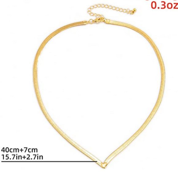 V-Shaped Flat Snake Necklace - Picture 4 of 4